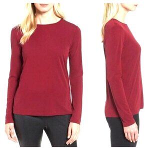 NEW eileen fisher brick red long sleeve pullover top